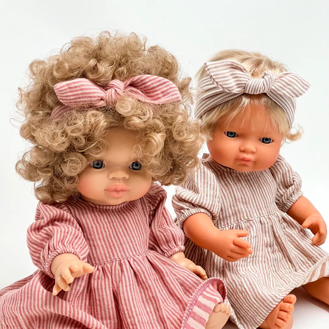 Miniland 38 Doll Dress, Minikane Doll Clothes 34 Cm, Striped Muslin Doll Dress, Birthday Gift for... | Etsy (US)
