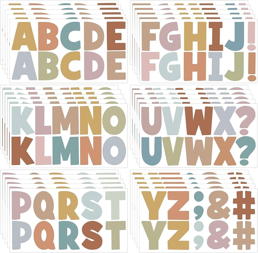 320 PCS Bulletin Board Letters 30 Sheets Letter Stickers Large Alphabet Stickers 2.5 Inch Vinyl S... | Amazon (US)