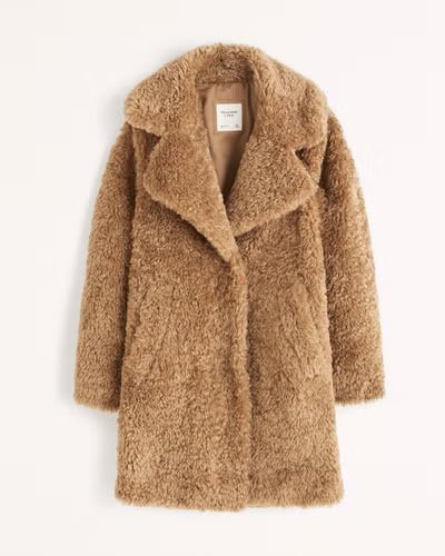 Women's A&F Teddy Mid Coat | Women's 30% Off Select Styles | Abercrombie.com | Abercrombie & Fitch (US)