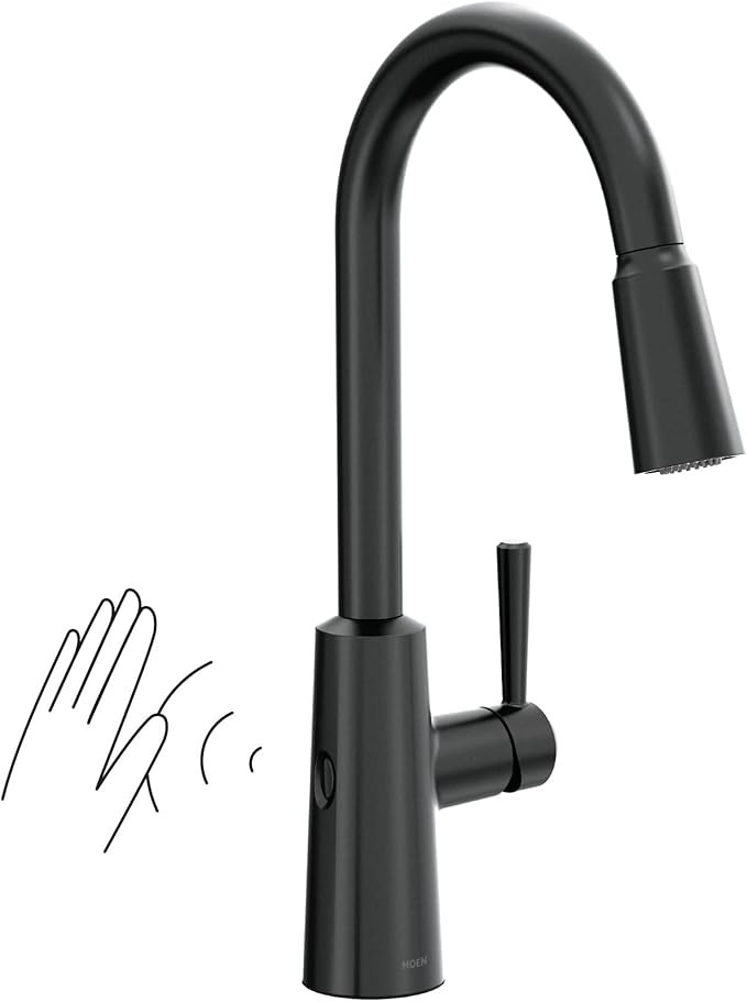 Moen Riley Matte Black Motionsense Wave Sensor Touchless One Handle Pulldown Kitchen Faucet Featu... | Amazon (US)