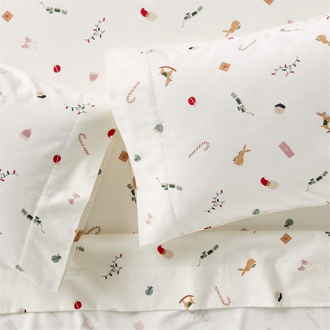 Supercozy Merry Moments Christmas 100% Organic Cotton Flannel Kids Twin Sheet Set + Reviews | Cra... | Crate & Barrel