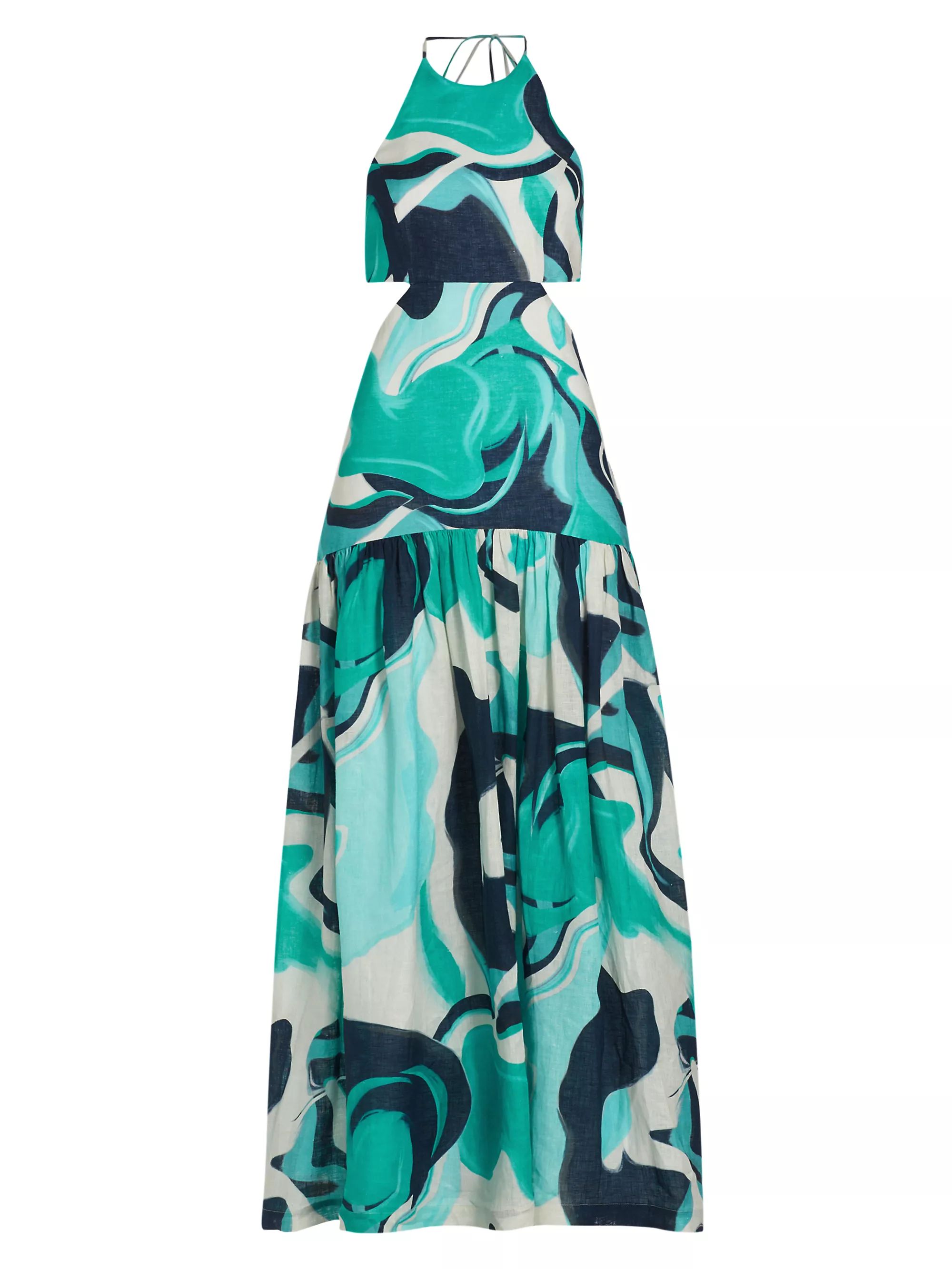 Rosalia Printed Linen Maxi Dress | Saks Fifth Avenue