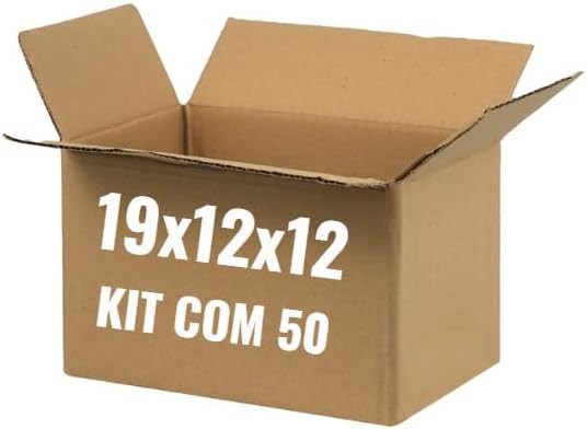 Kit 50 Caixas de Papelão para Envios 19x12x12, Ideal para E-commerce e Correios | Amazon (BR)