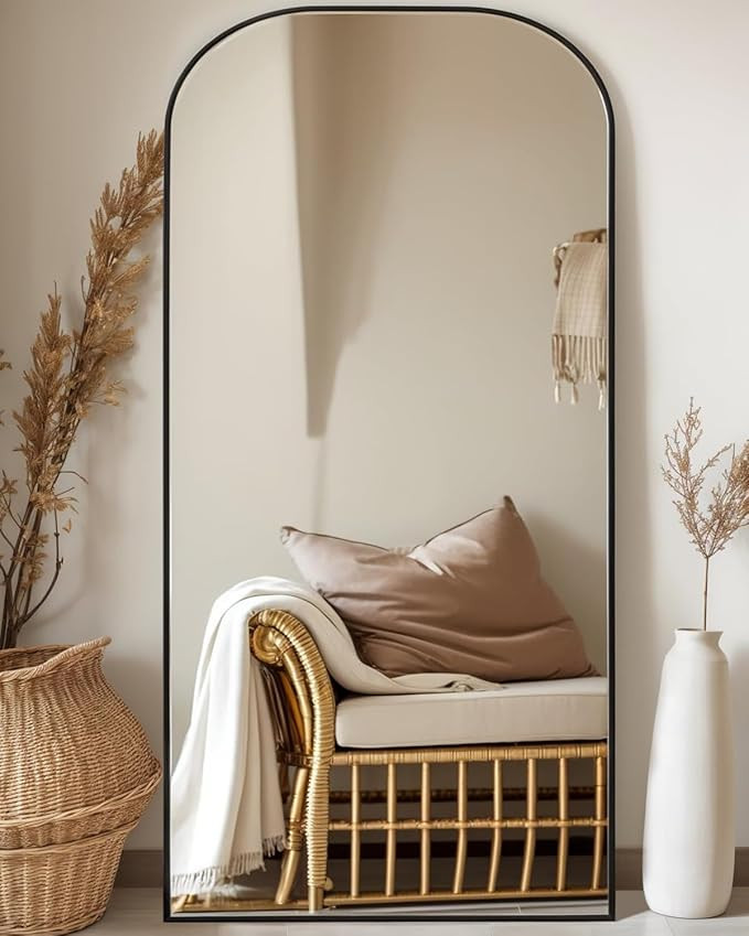 Antok Full Length Mirror, 71"x27" Floor Mirror Freestanding, Arched Floor Standing Large Mirrors ... | Amazon (US)