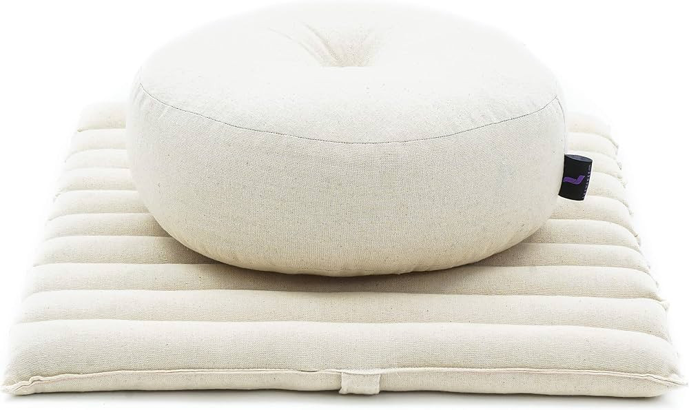 Leewadee Meditation Cushion Set – 1 Small Zafu Yoga Pillow and 1 Small Roll-Up Zabuton Mat Fill... | Amazon (US)