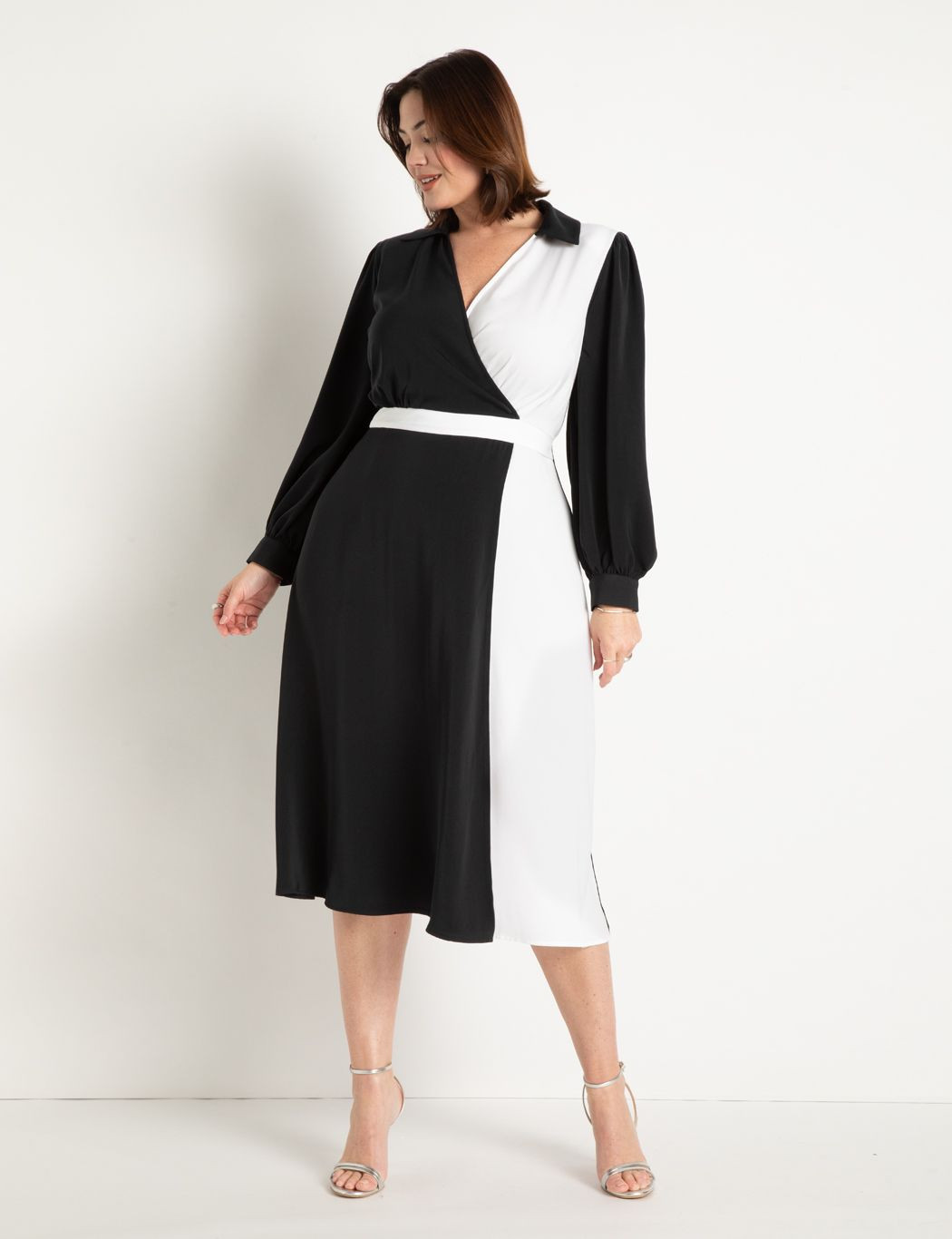 Colorblock Wrap Dress | Eloquii