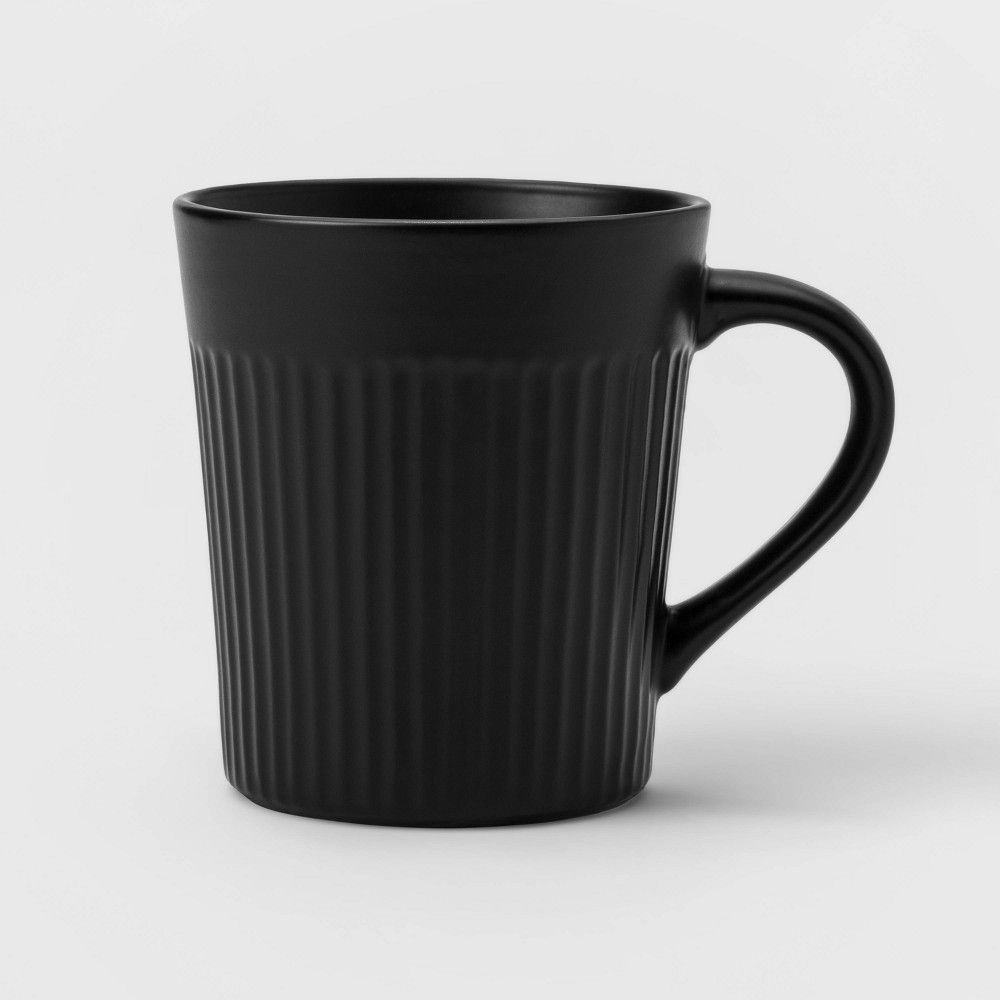 11.8oz Stoneware Harrison Mug Black - Threshold™ | Target
