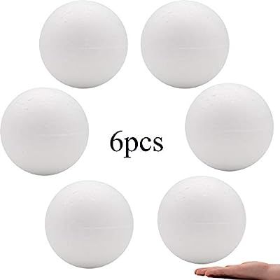 Crafare 6pc 6 Inch White Styrofoam Balls for Holiday Wedding Crafts Making Smooth polystyrene Foa... | Amazon (US)