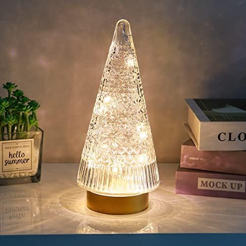 Christmas Tree Night Light Small White Christmas Tree White Christmas Tree with Lights Decorative Ch | Amazon (US)