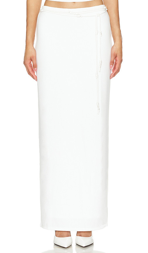 Lovers and Friends x Maggie MacDonald Carolyn Maxi Skirt in White. Size L. Also in M, XL. | Revolve Clothing (Global)
