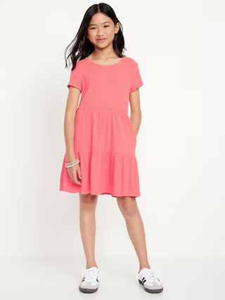 Short-Sleeve Tiered Swing Dress for Girls | Old Navy (US)