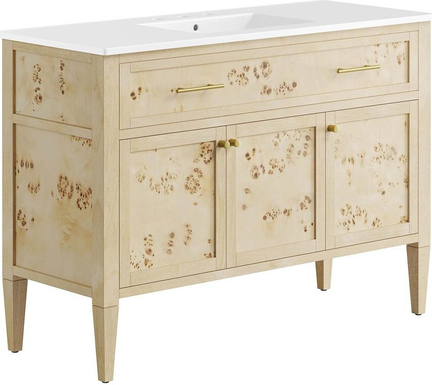 Elysian 48 Inch Wood Single Sink Bathroom Vanity In Burl | 1stopbedrooms