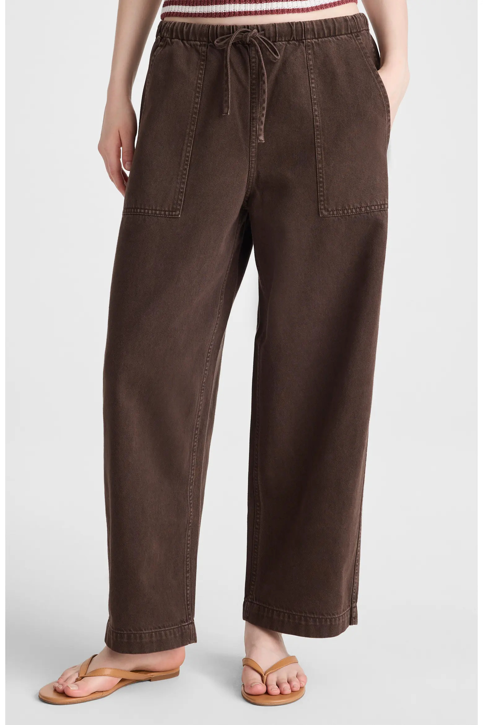 Madewell Pull-On Barrel Leg Airy Denim Utility Pants (Women) | Nordstrom | Nordstrom