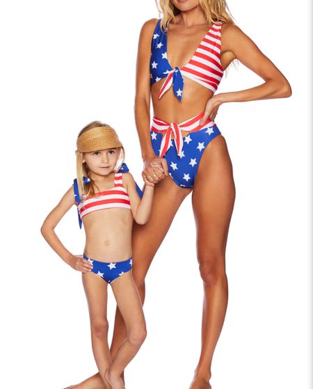 Mom and me, matching with mom, red white and blue, Stars and Stripes, USA , Memorial Day, 4th of July, patriotic, women’s activewear, women’s swimwear, swimsuit, summer style, swimsuit inspo, summer outfit 

#LTKSeasonal #LTKfit #LTKswim