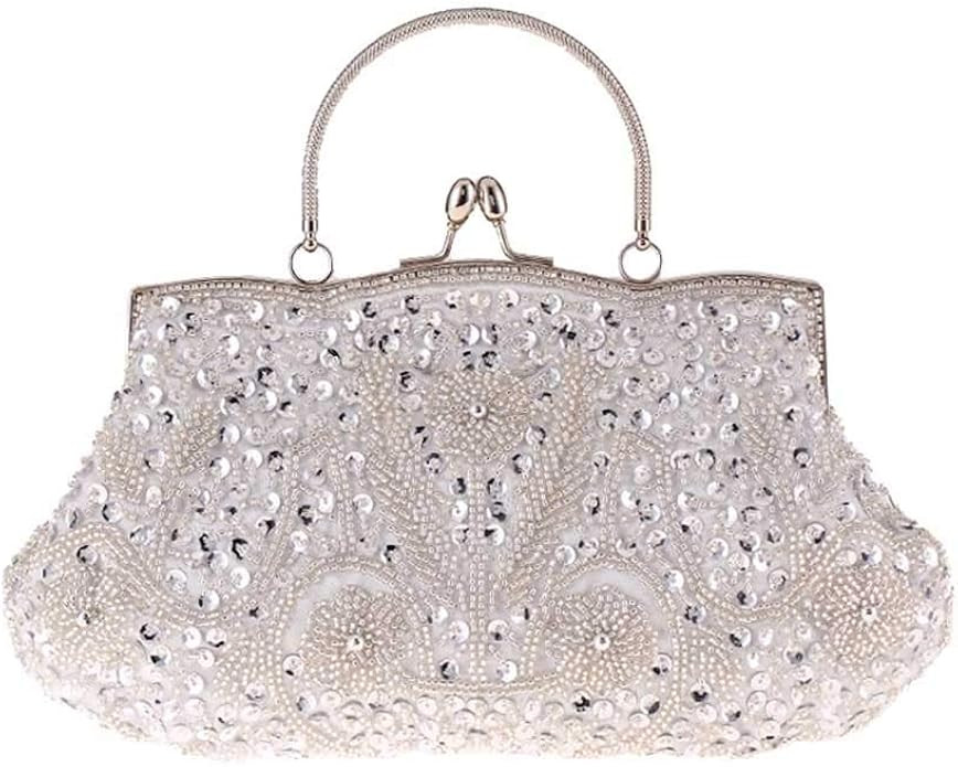 KALAIEN Beaded Sequin Evening Clutch Bag Bridal Wedding Purses Women Evening Bags | Amazon (US)