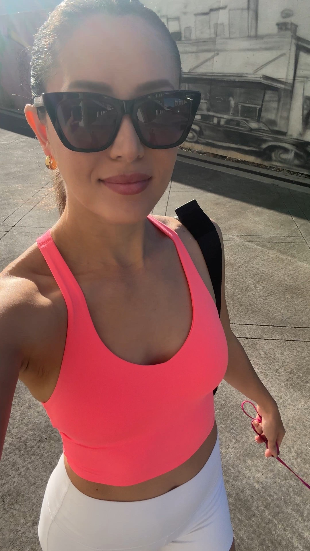 My super comfy and ultra flattering sports bra top is on major sale! Some colors are as low as $15! Love the bra inserts, in fact they are so well sewed in, I thought they were not removable but they are! Wearing size XS 

(Literally cannot believe how gross that trash can is lmao)

#LTKActive