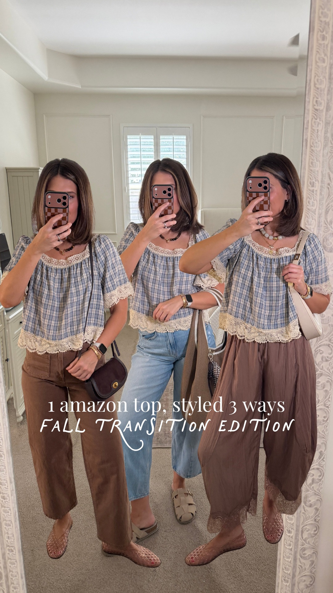 One top, three ways to wear it this fall 🍂 This Amazon plaid top has quickly become one of my favorite transitional pieces, the lace trim gives it an unexpected twist.l

#LTKgrwm #LTKootd #LTKSeasonal