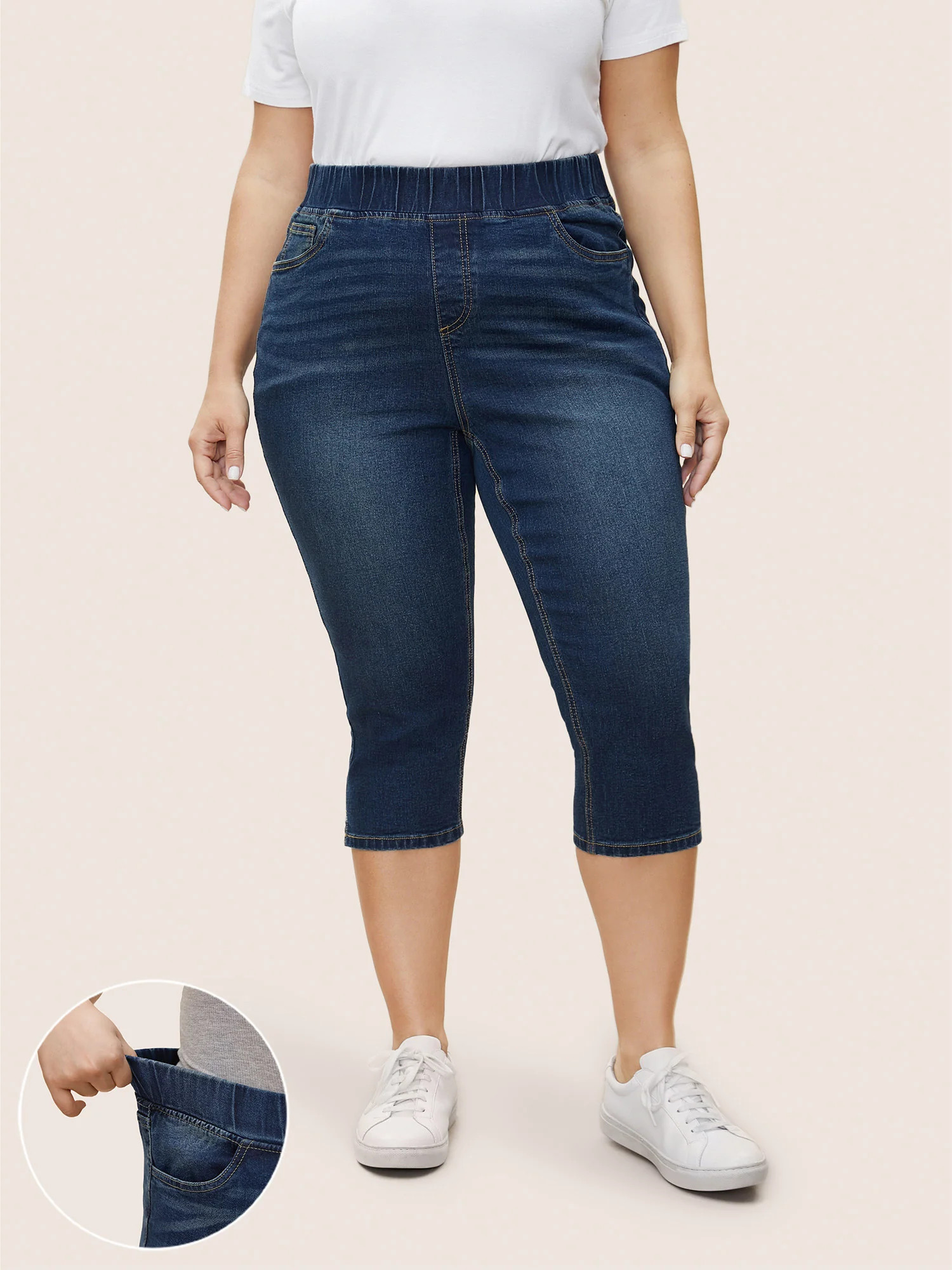 Split Side Elastic Waist Pull-On Jegging Jeans | Bloomchic