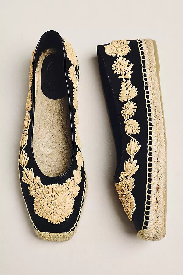 Paris Embroidered Espadrille Flats | Anthropologie (US)