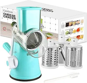 Cambom Manual Rotary Cheese Grater - Round Mandoline Slicer with Strong Suction Base, Vegetable S... | Amazon (US)