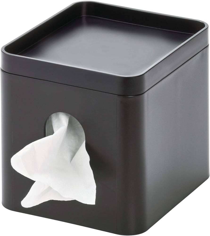 iDesign Facial Tissue Box Cover with Storage Tray, The Cade Collection – 6.1" x 5.15" x 5.4", M... | Amazon (US)