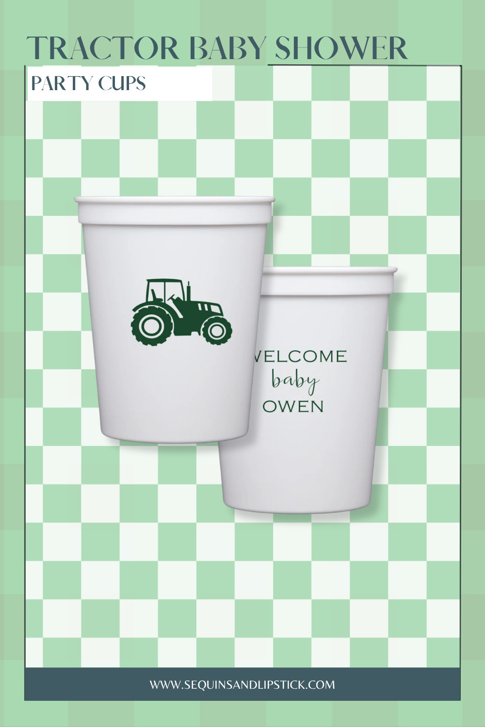 Planning a farm-themed baby shower? These personalized tractor cups are the perfect addition to your celebration! Ideal for a little farmer baby shower, farm baby shower, or rustic celebration, each cup is customized with names or special messages to create memorable personalized party decor. They're the perfect keepsake for celebrating your little one on the way. 

 #LTKHome #LTKBaby #LTKKids