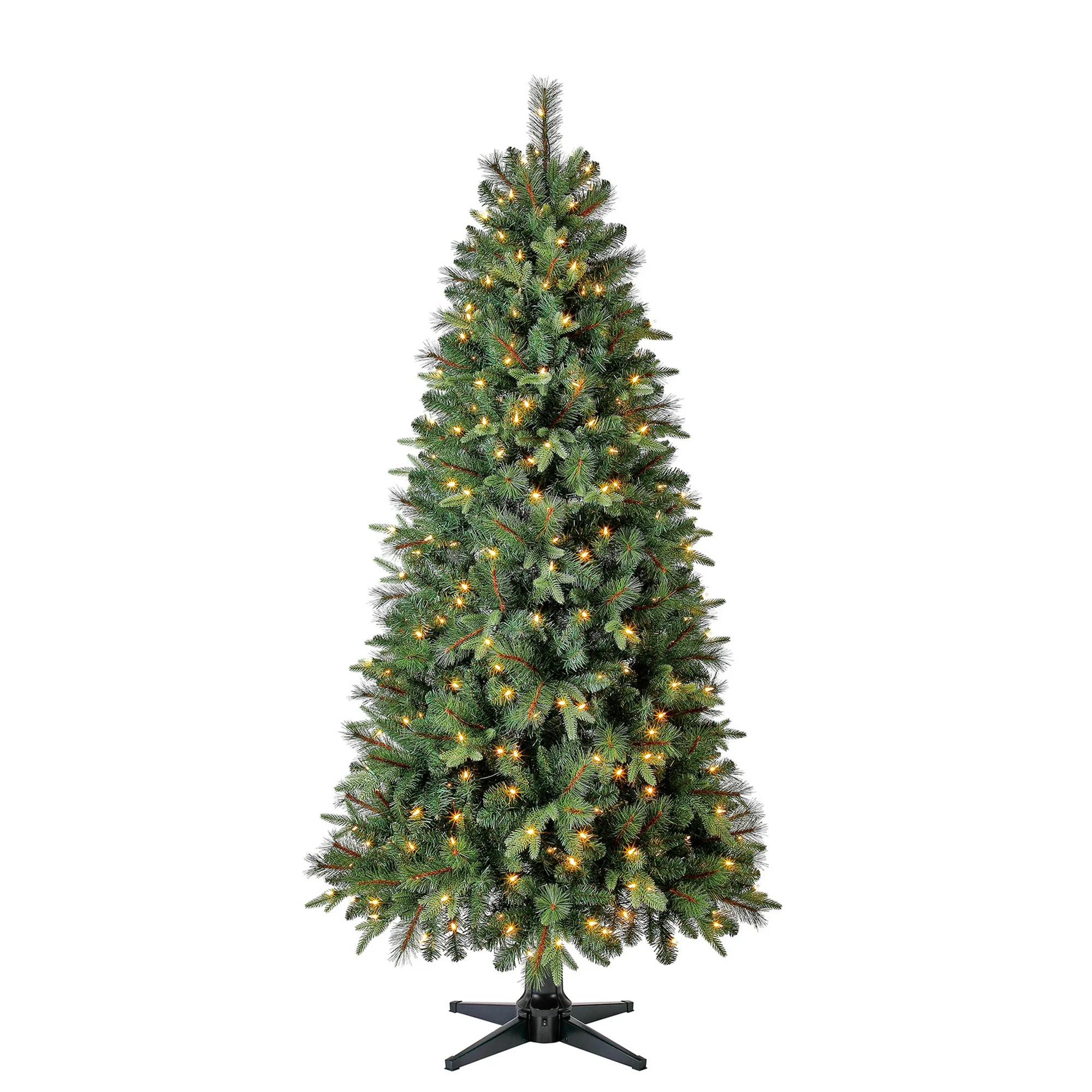 7 ft Pre-Lit Brookfield Fir Artificial Christmas Tree, Clear LED Lights, by Holiday Time - Walmar... | Walmart (US)