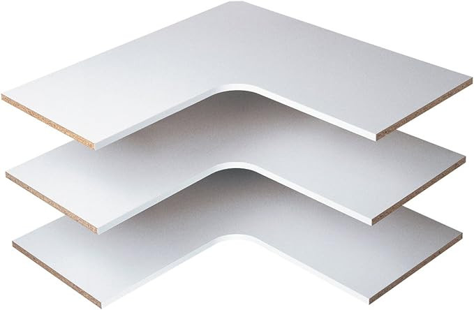 Easy Track Corner Shelves Closet Storage, 30"x30" - 3 Pack, White | Amazon (US)