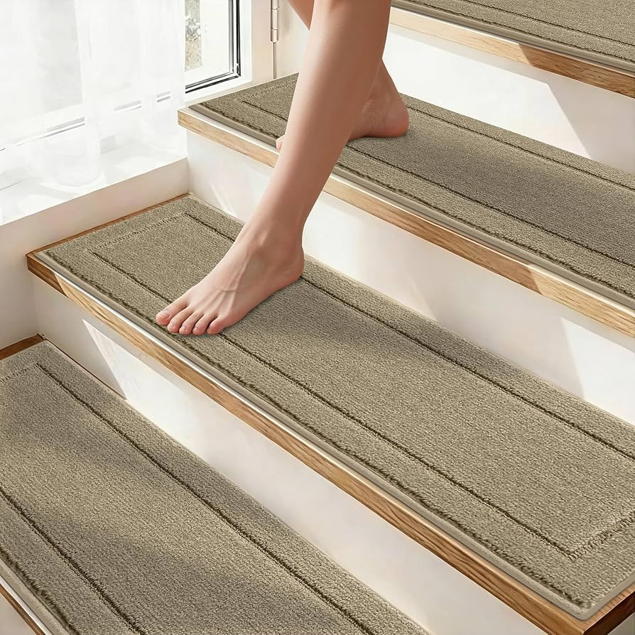 Non-Slip Stair Treads for Wooden Steps Indoor, 15 Pack 8" X 30" Edging Stair Rugs with TPE Backin... | Amazon (US)