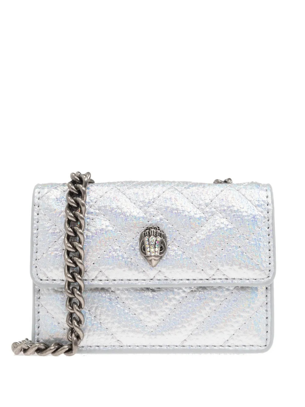 Kurt Geiger London micro Kensington quilted cross body bag - Silver | Farfetch Global