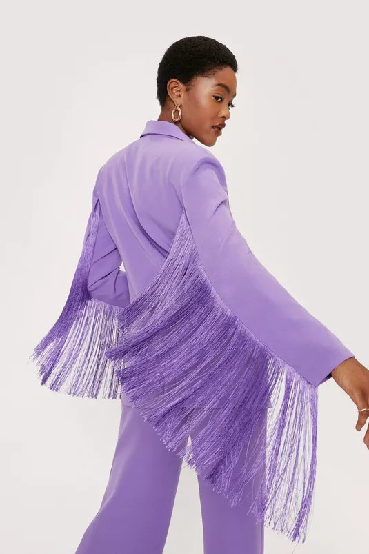Fringe Detail Tailored Blazer and Pants Co Ord | Nasty Gal (US)