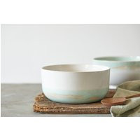 Handmade Ceramic Bowl, White & Light Turquoise Noodles Pottery Soup Salad Serving Nesting Holiday Gi | Etsy (UK)