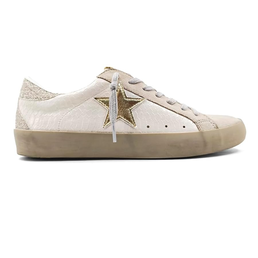 Womens Paula Print Lace Up Sneakers Shoes Casual - Off White - Size 8 M | Amazon (US)