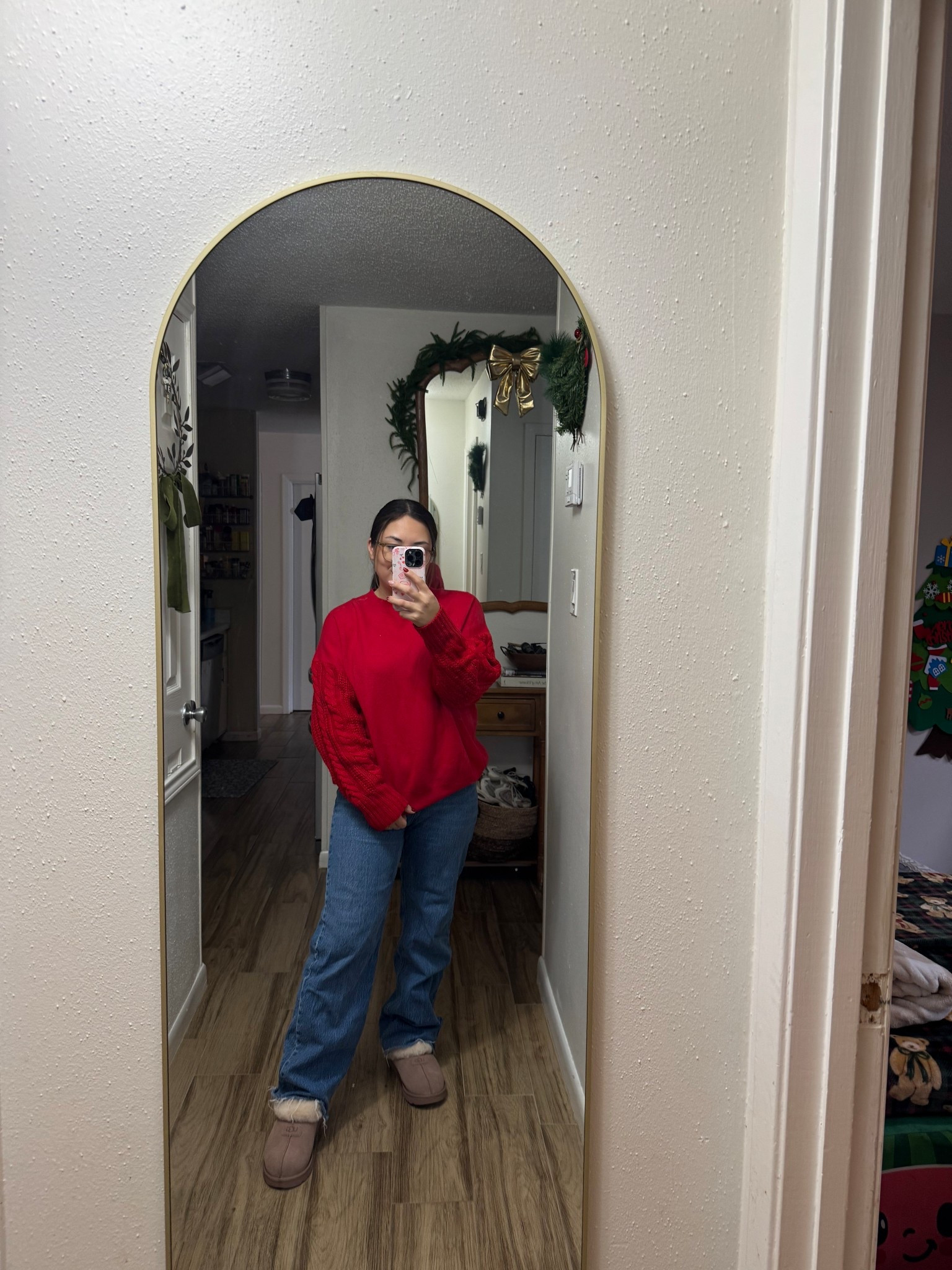 Pop of red to get in the holiday spirit ✨ by the way - I’m loving wearing my Ugg slippers with just about anything! 



#LTKHoliday #LTKdayinmylife #LTKootd