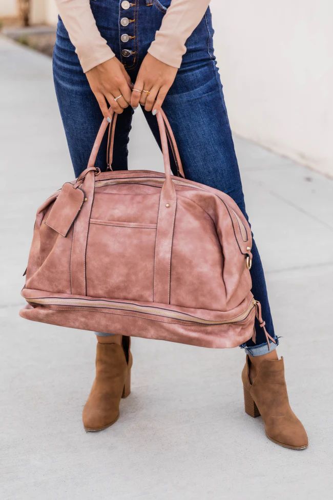 Escape To The South Mocha Weekender Bag | Pink Lily