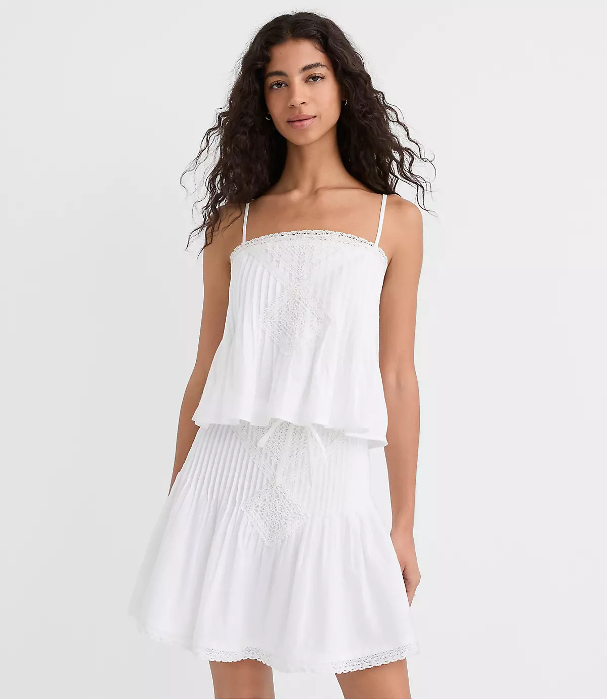 Lace Pintucked Cami | LOFT