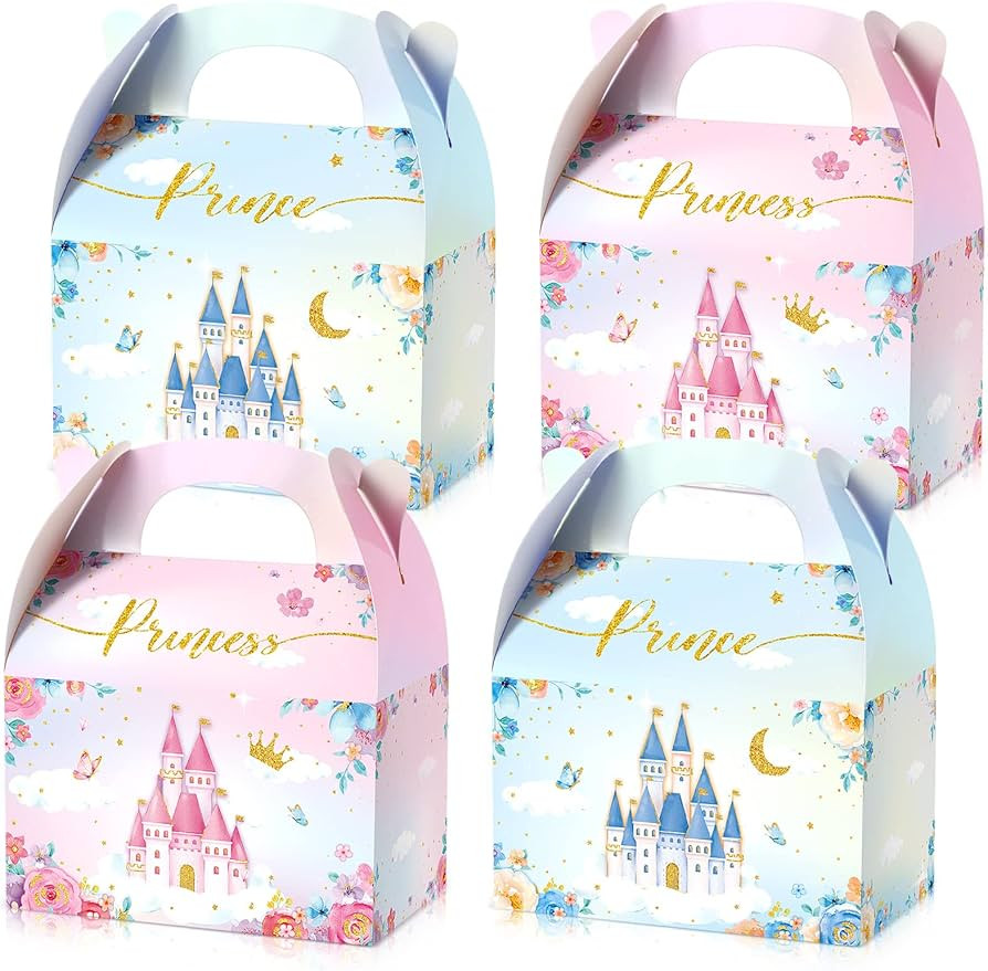 Princess and Prince Treat Boxes Pink Princess Boxes Blue Prince Castle Gift Boxes Little Princess... | Amazon (US)