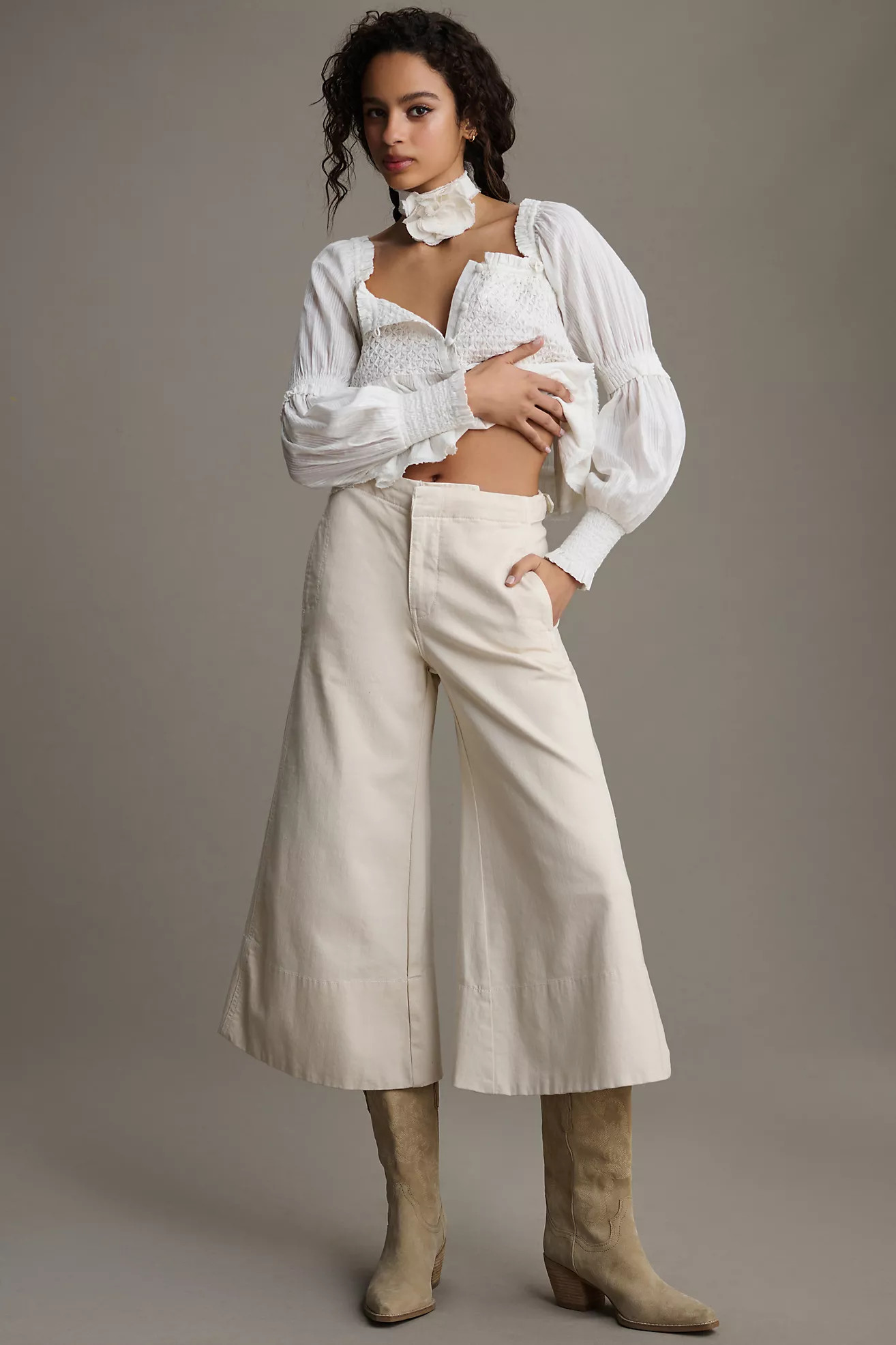 Pilcro The Foxglove Crop Flare Pants | Anthropologie (US)