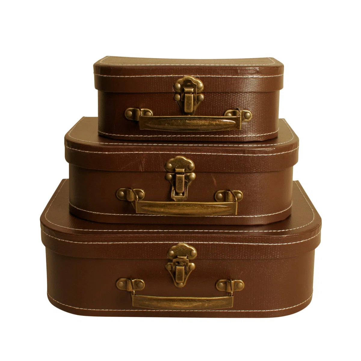 Set of 3 Paperboard Suitcases Decorative Storage Boxes | Wayfair North America
