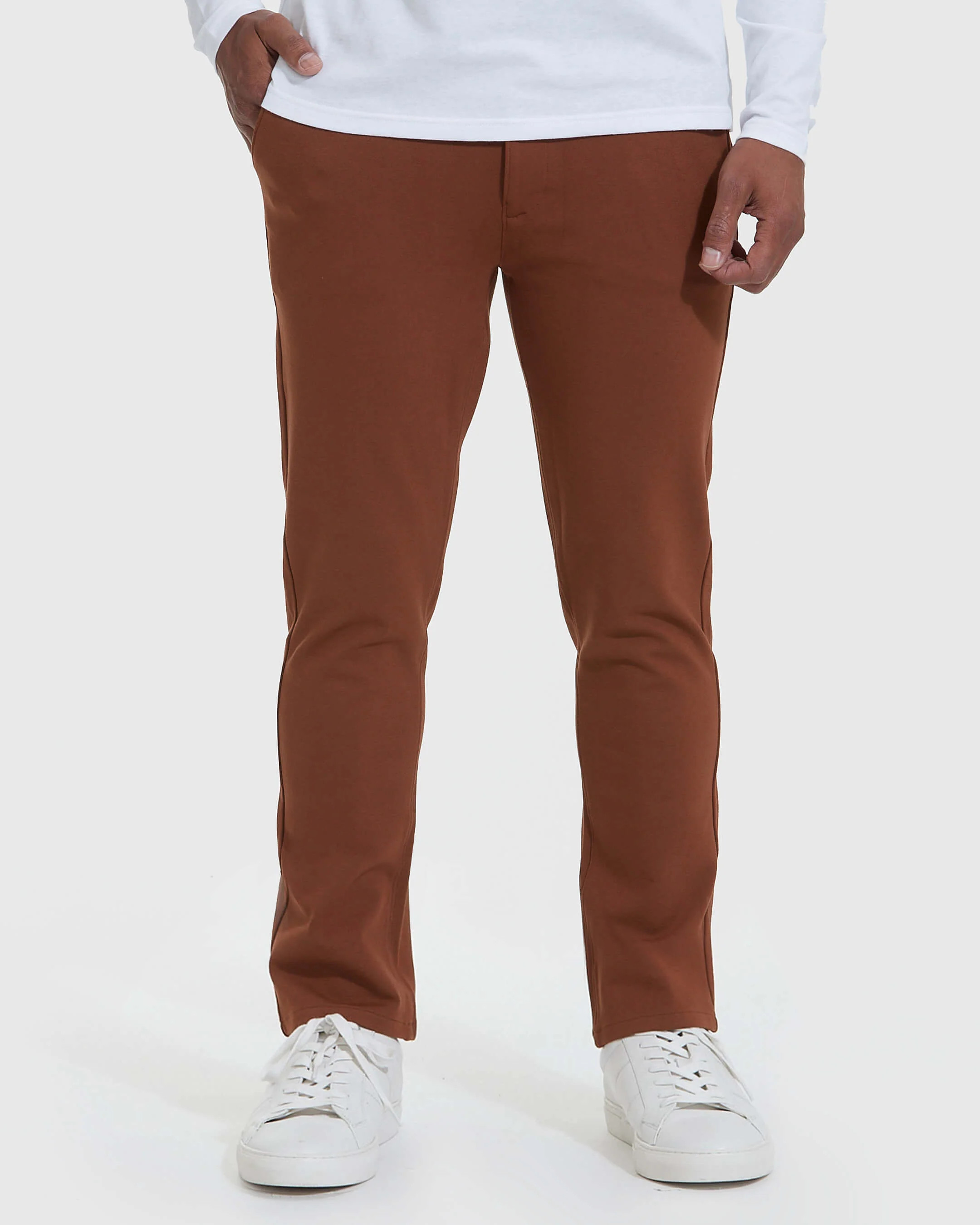 Suede Brown Slim Comfort Knit Chino Pant | True Classic