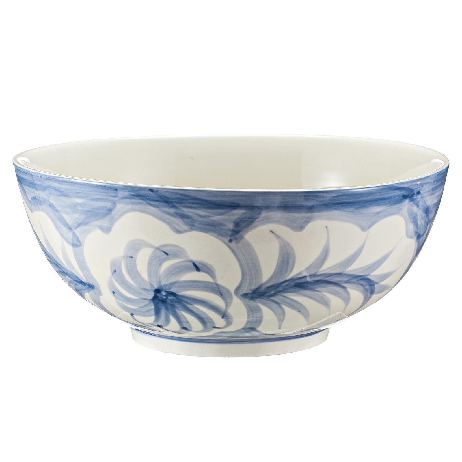 Maxdot Blue and White Bowl 10 x 5 Inch Large Hand Painted Stoneware Decorative Vase Bowl with Flo... | Amazon (US)