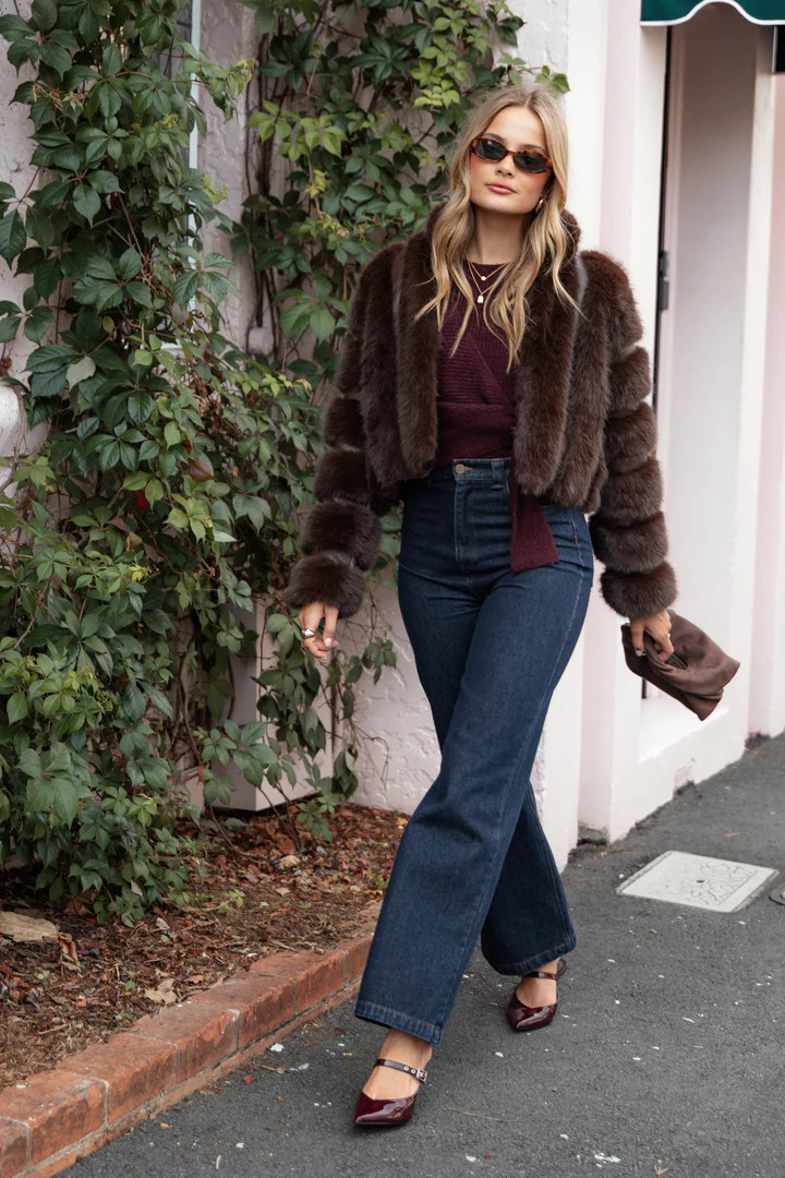 Velma Channel Faux Fur - Chocolate | Petal & Pup (US)