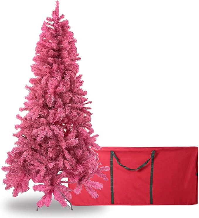6.5ft Pink Christmas Tree Include Storage Bag, Artificial Xmas Tree, 900 Branch Tips for Outdoor/... | Amazon (US)