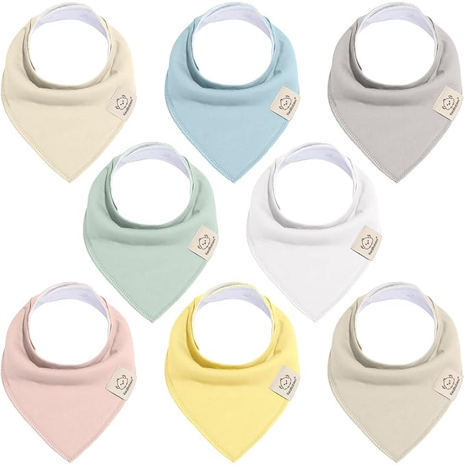 8-Pack Baby Bibs for Baby Girls - Organic Baby Girl Bibs, Baby Drool Bibs For Baby Girl, Baby Boy... | Amazon (US)