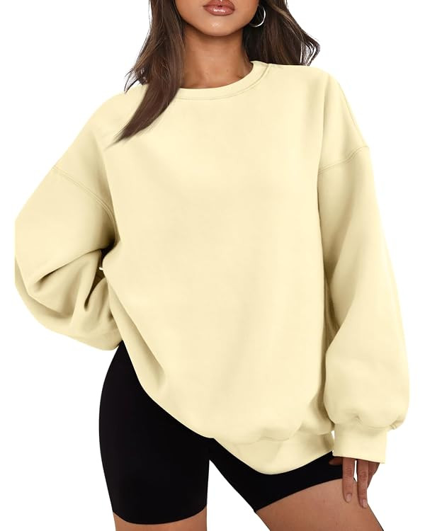 EFAN Womens Oversized Sweatshirt Crewneck Sweater Casual Fall Outfits 2026 | Fleece lined, comfor... | Amazon (US)