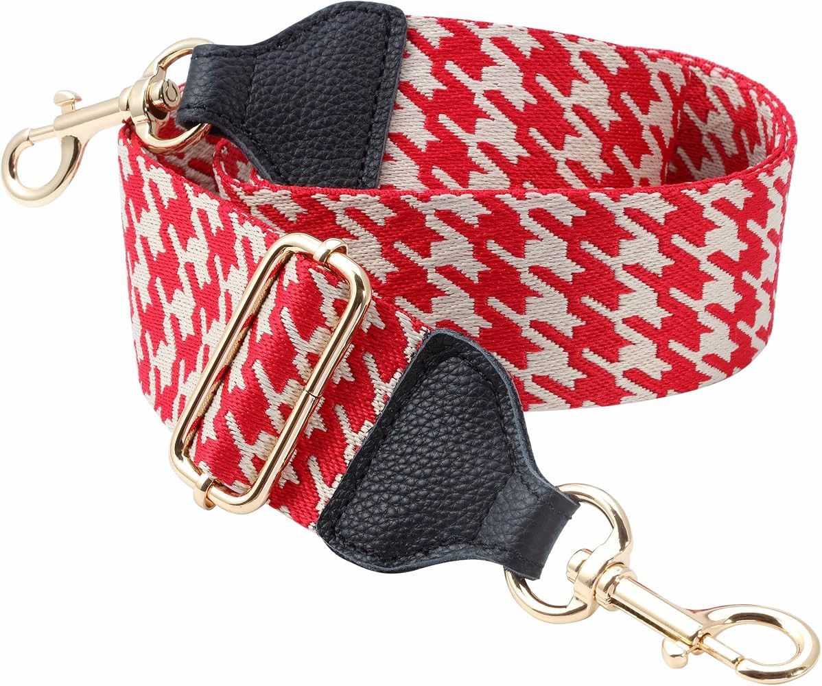 Purse Strap, 2" Wide Full Grain Cowhide Shoulder Strap Adjustable Replacement,Jacquard Embroidery... | Amazon (US)