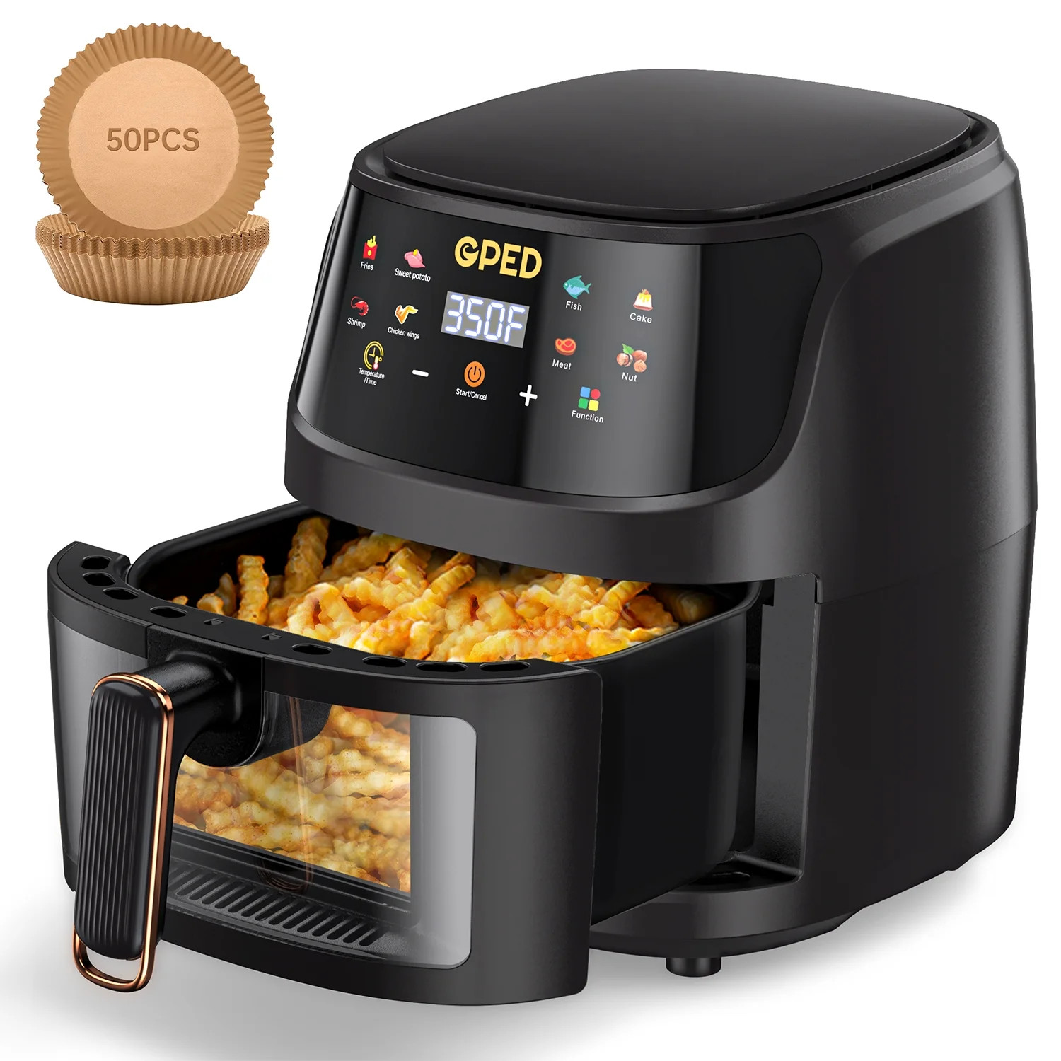 Air Fryers, 7.5 QT 8-in-1 Oilless Air Fryer Oven with Visible Cooking Window, One-Touch Screen, N... | Walmart (US)