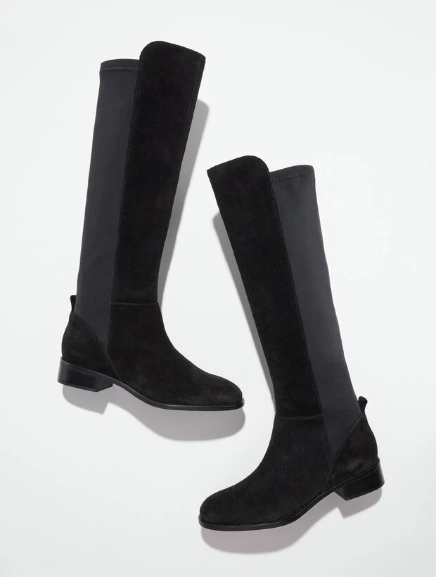 Tish Stretch Suede Tall Boots | Talbots
