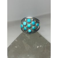 Turquoise Ring Zuni Dome Petite Point Southwest Sterling Silver Women Girls Size 9.50 | Etsy (US)