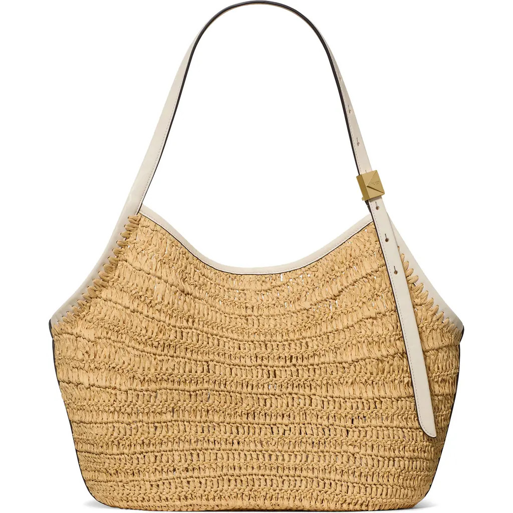 Kate Spade New York deco straw small tulip tote bag in Natural at Nordstrom | Nordstrom